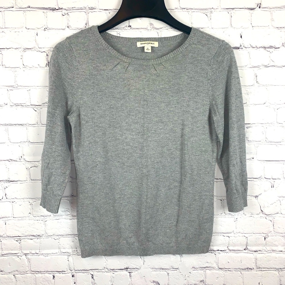 Banana Repulic Gray Cotton Blend Sweater